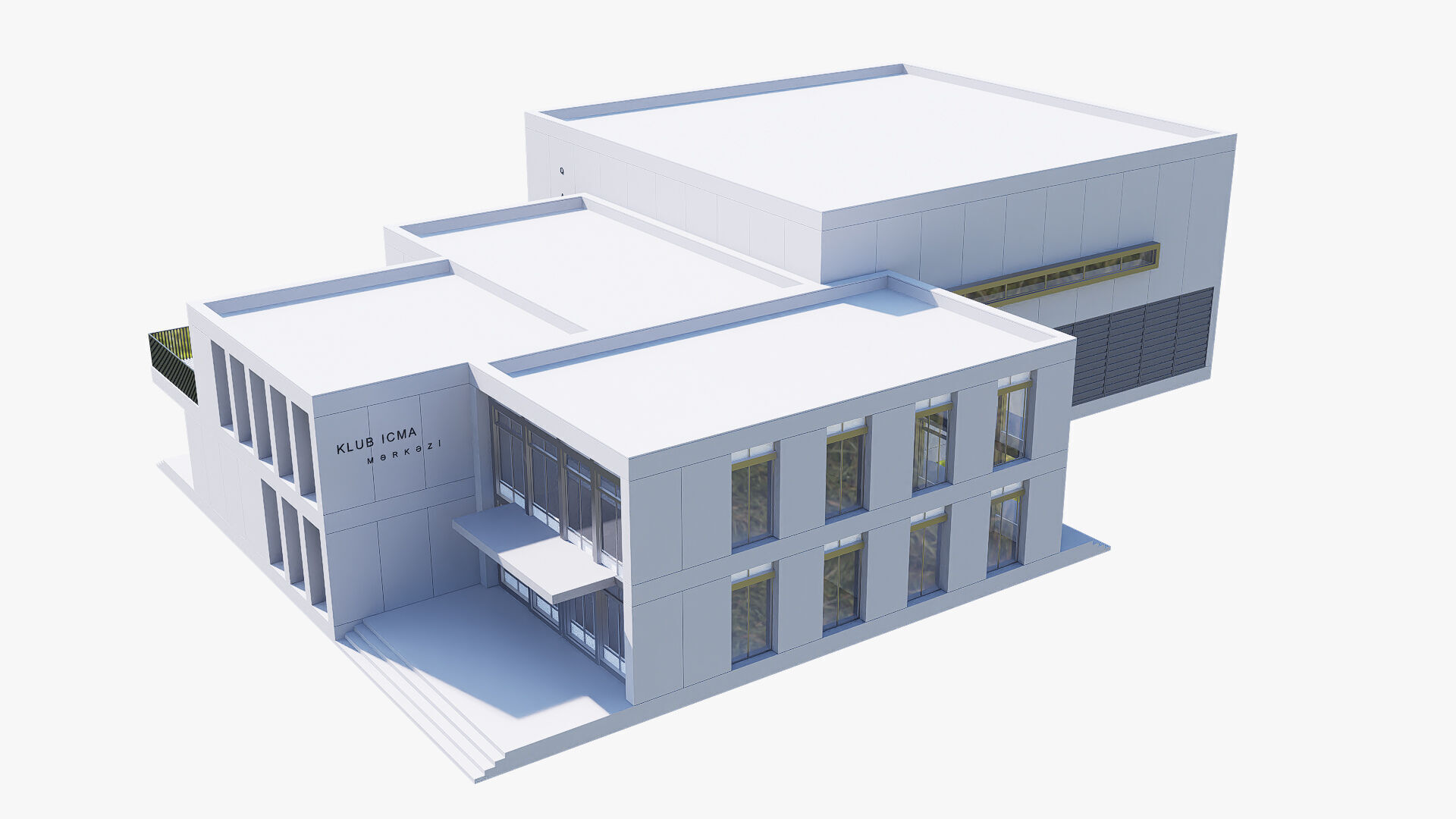 art building gallery Low-poly 3D model_2