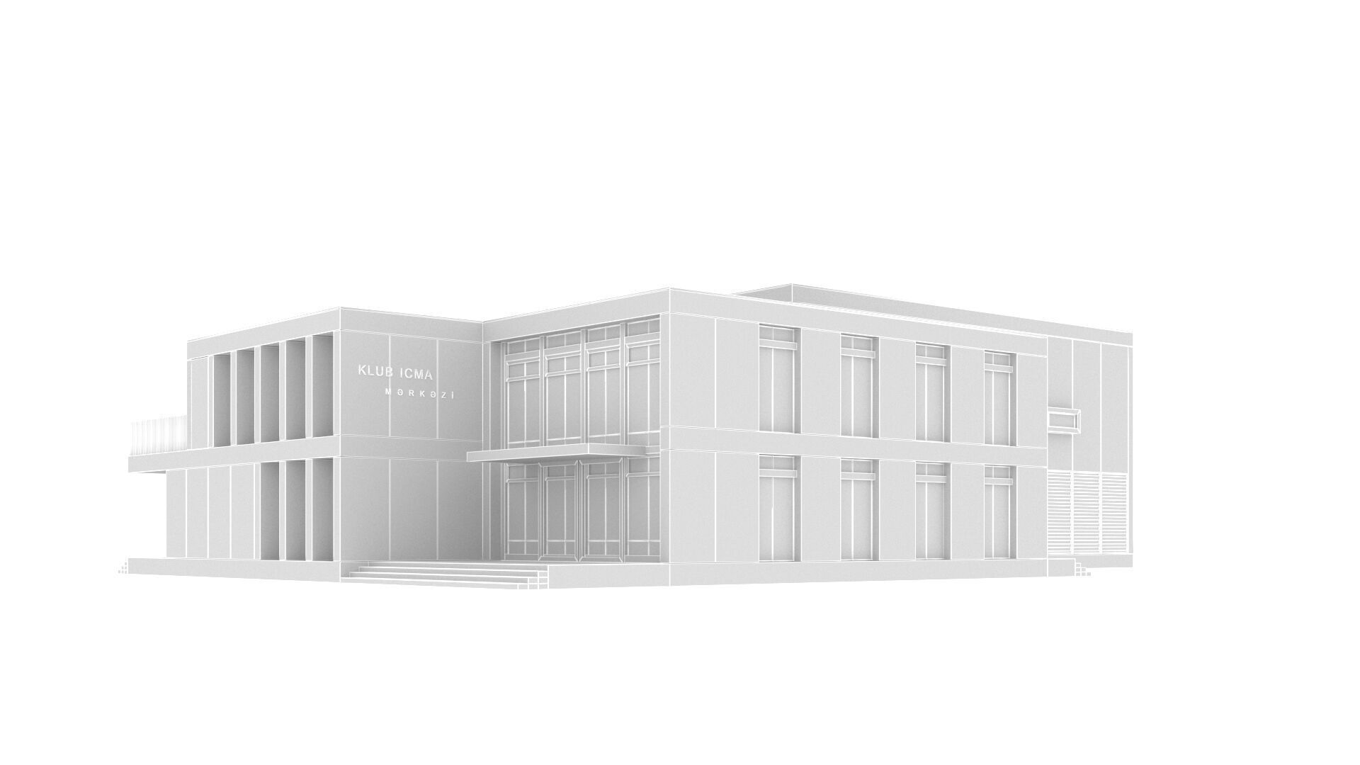 art building gallery Low-poly 3D model_19