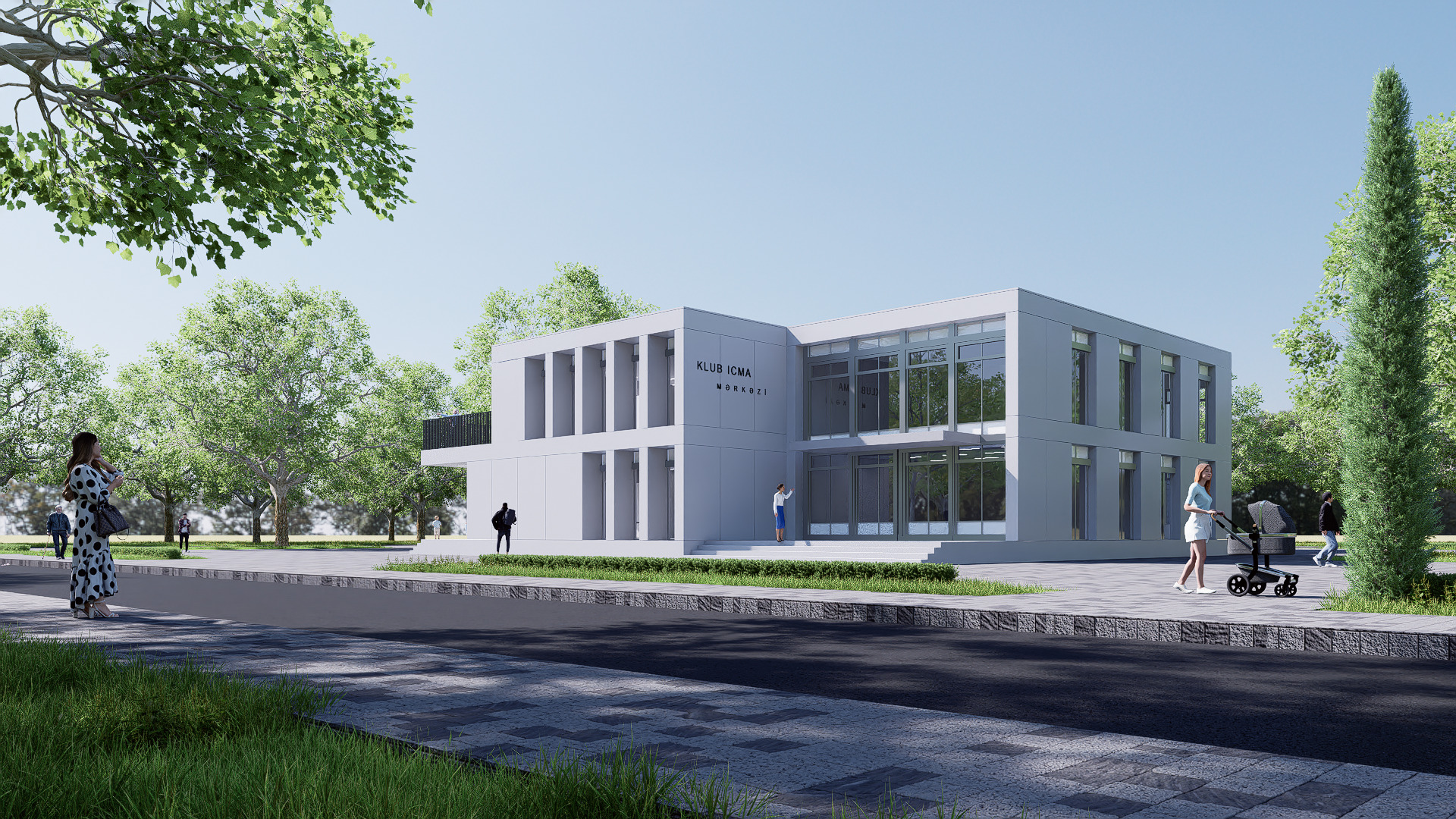 art building gallery Low-poly 3D model_6