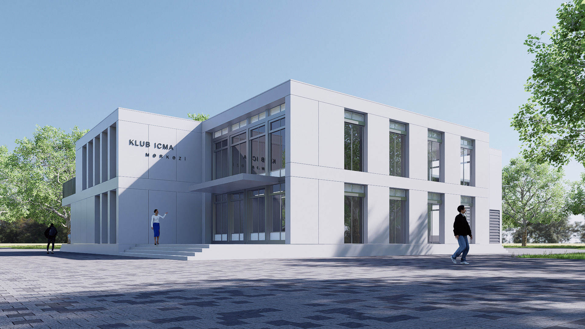 art building gallery Low-poly 3D model_10