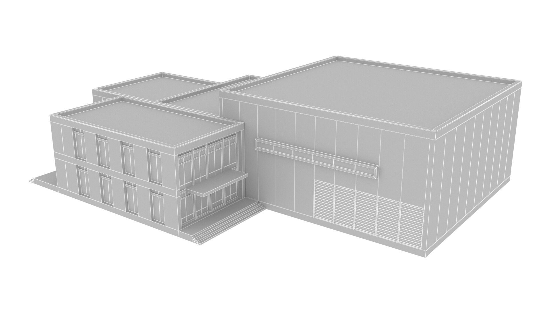 art building gallery Low-poly 3D model_15