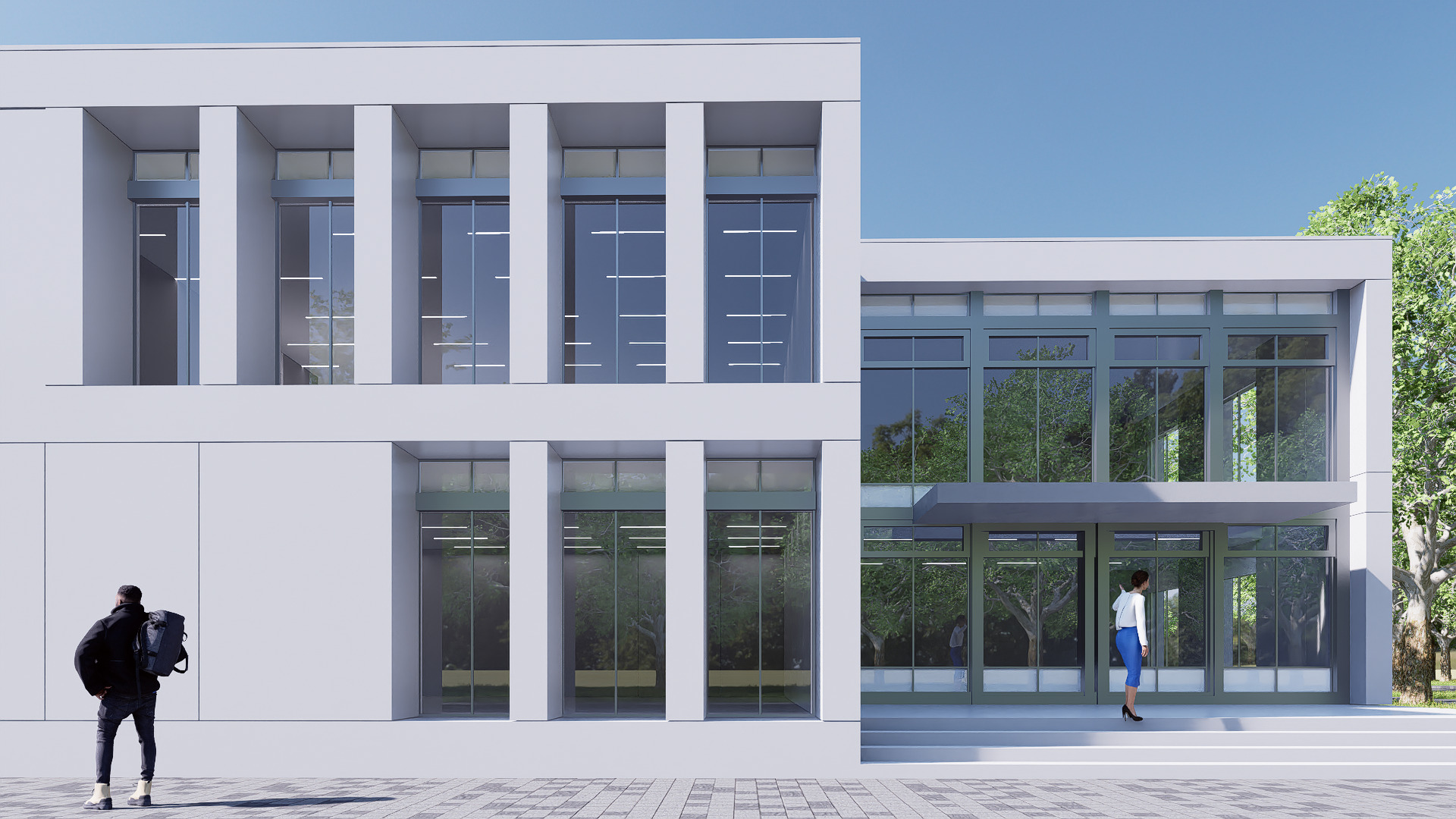 art building gallery Low-poly 3D model_8