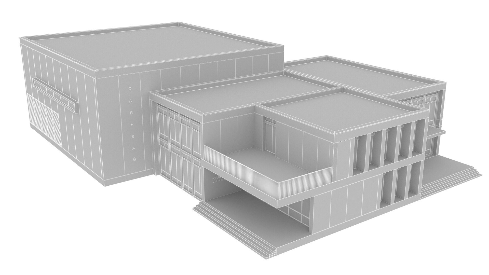 art building gallery Low-poly 3D model_14