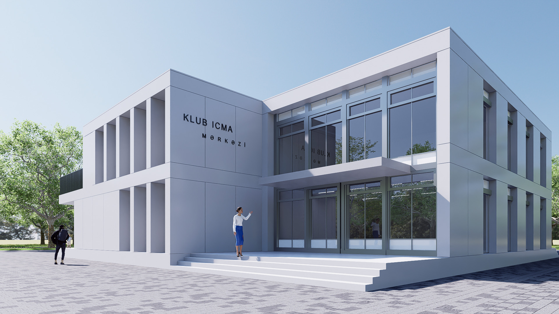 art building gallery Low-poly 3D model_7