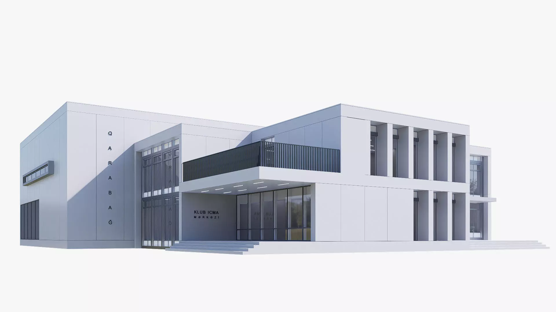 art building gallery Low-poly 3D model_0