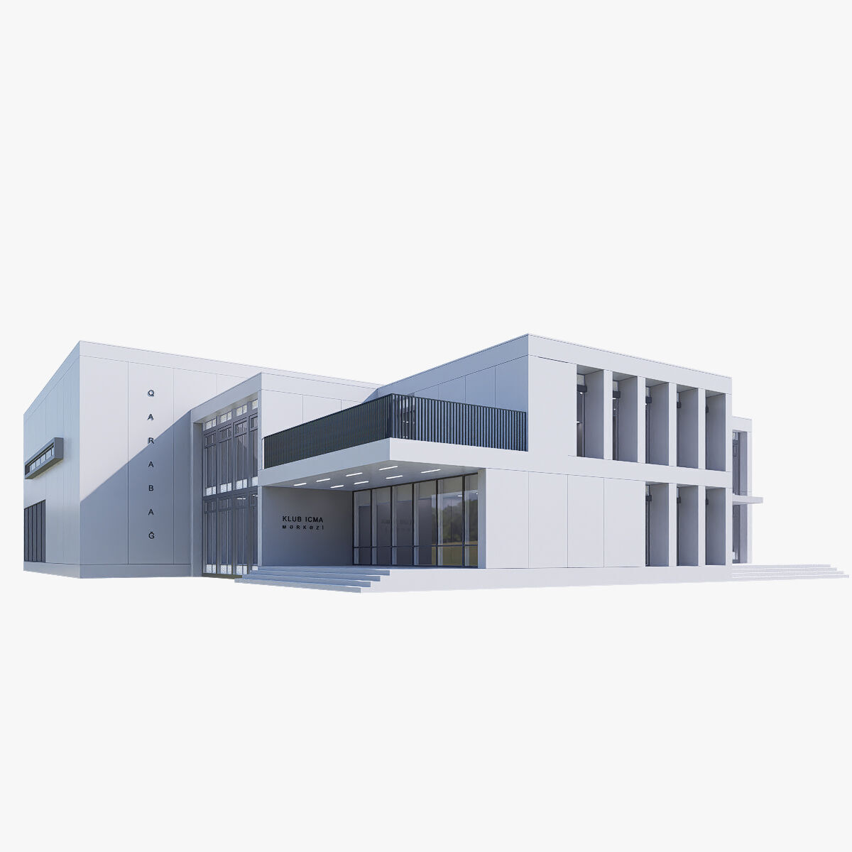 art building gallery Low-poly 3D model_3