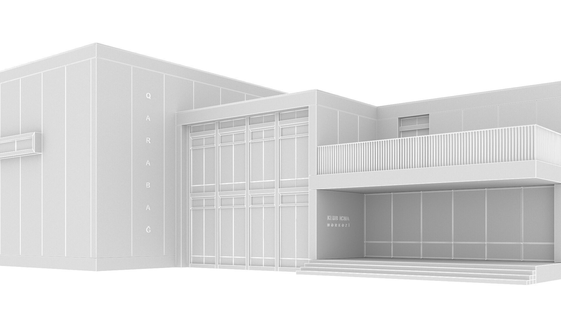 art building gallery Low-poly 3D model_18