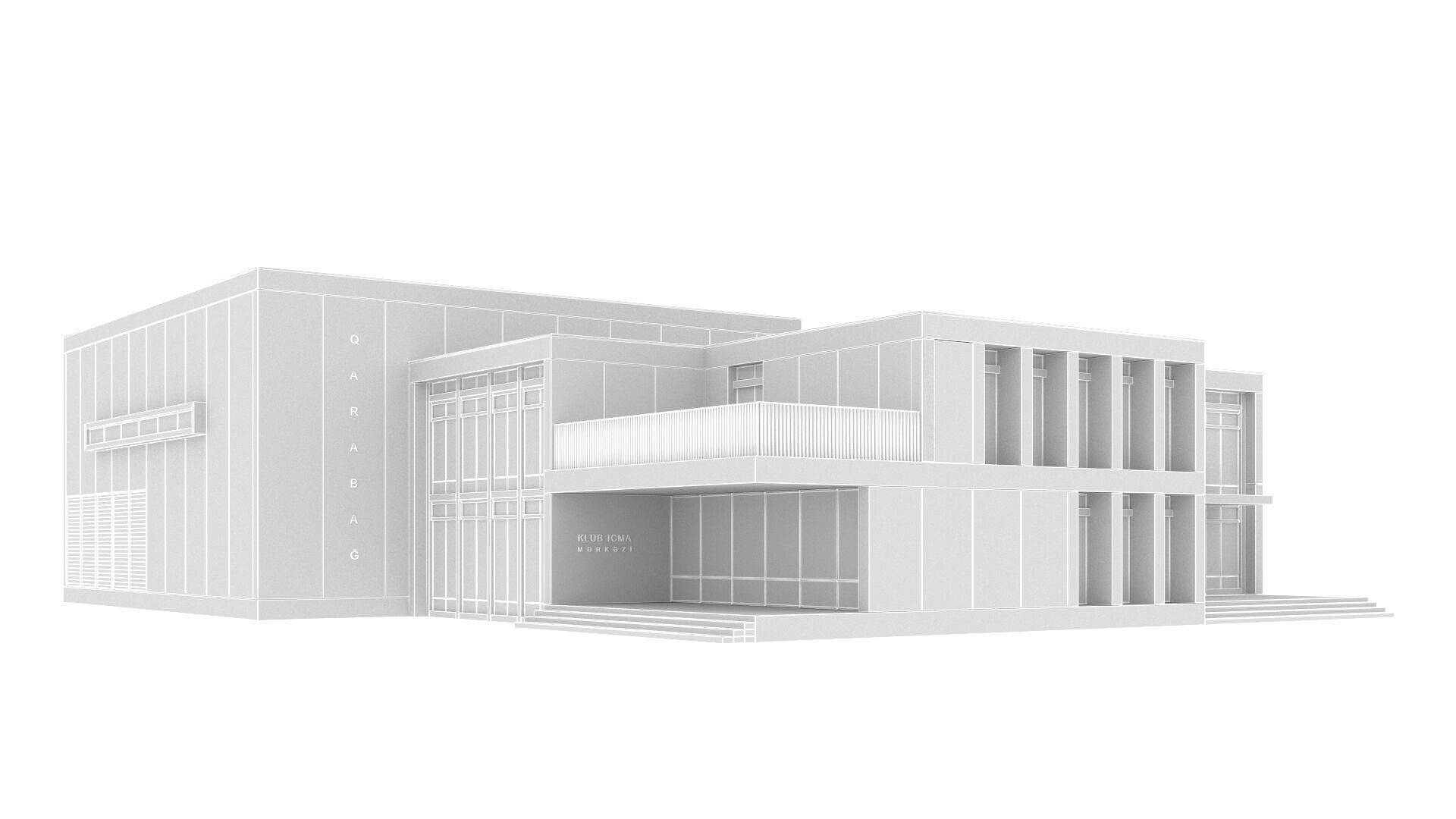 art building gallery Low-poly 3D model_13