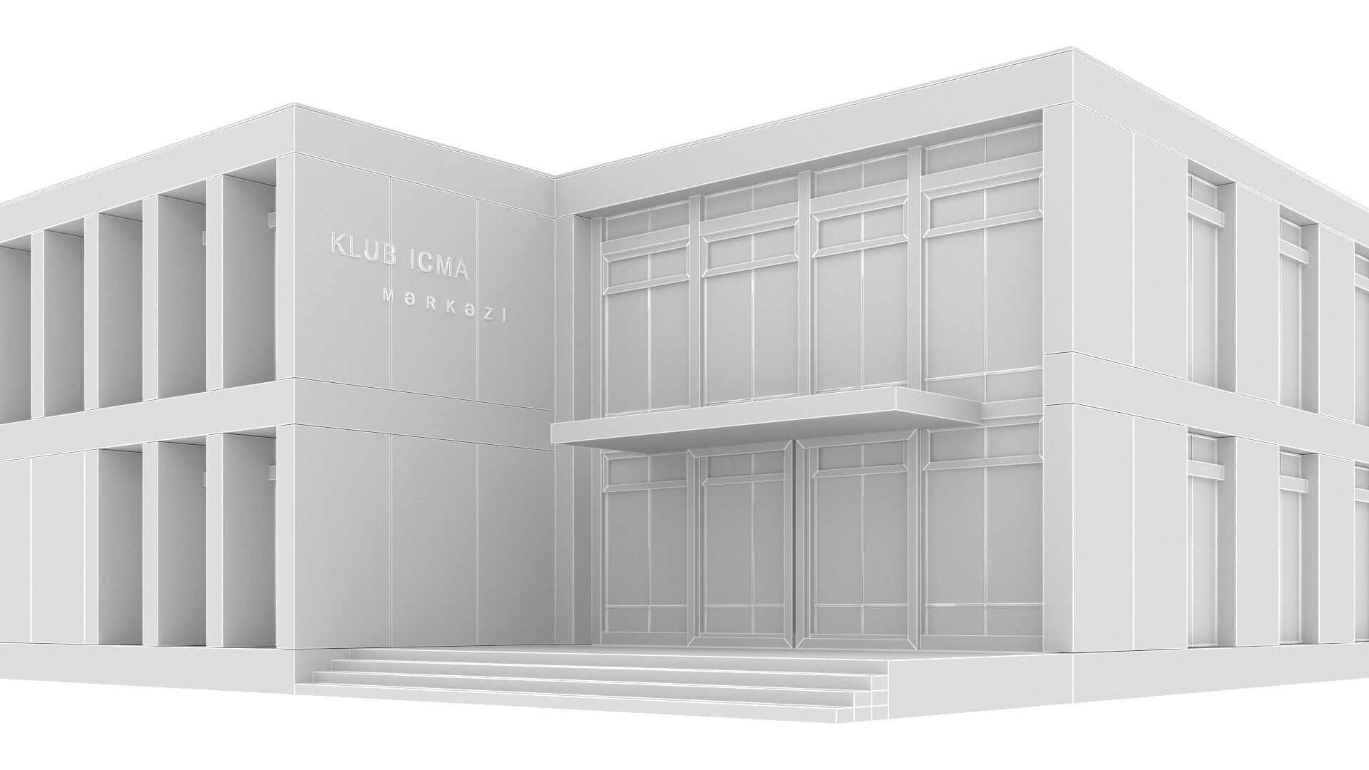 art building gallery Low-poly 3D model_16