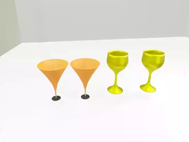 Premium 22-Piece Kitchenware Collection Mug Cup Saucers Glasses  3D model
