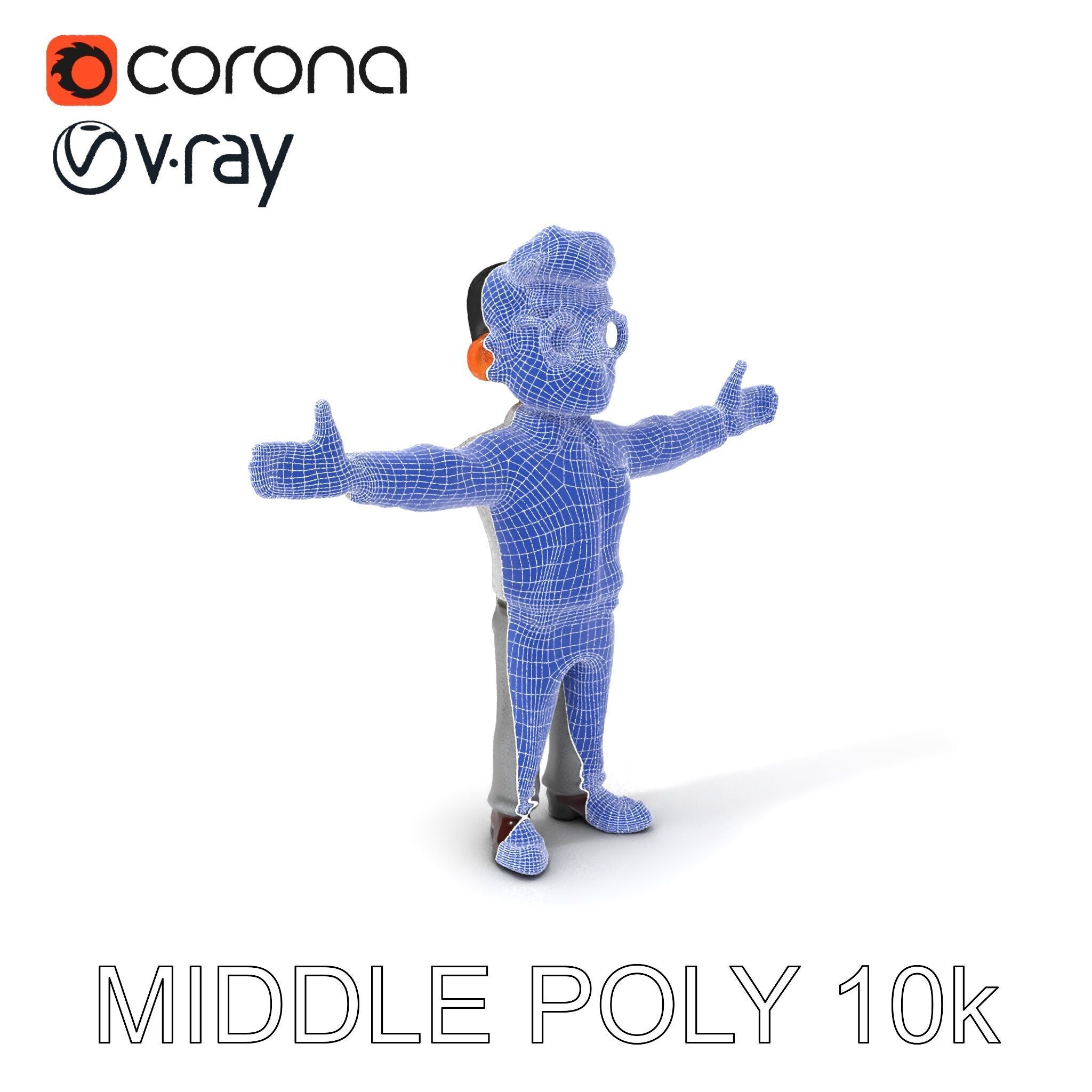 Business Character Model Pack with Multiple Level of Detail Low-poly 3D model_24