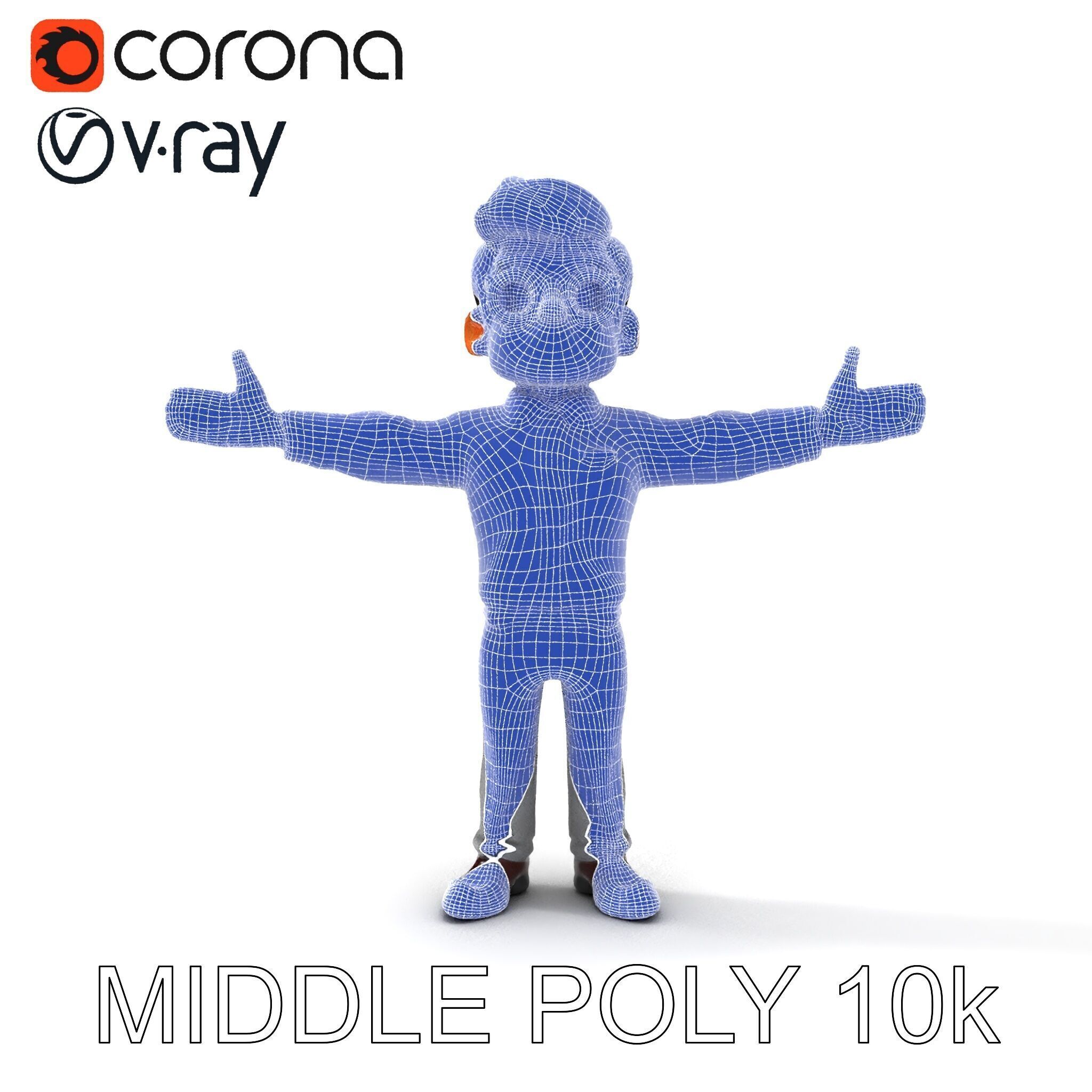 Business Character Model Pack with Multiple Level of Detail Low-poly 3D model_14