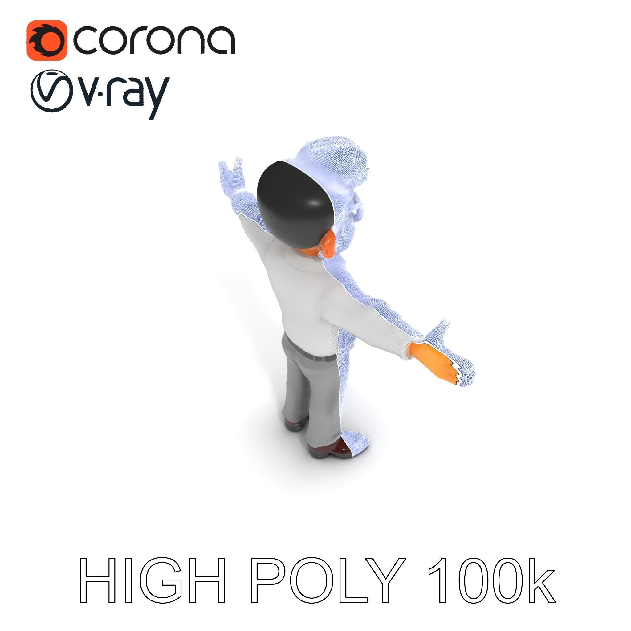 Business Character Model Pack with Multiple Level of Detail Low-poly 3D model_35