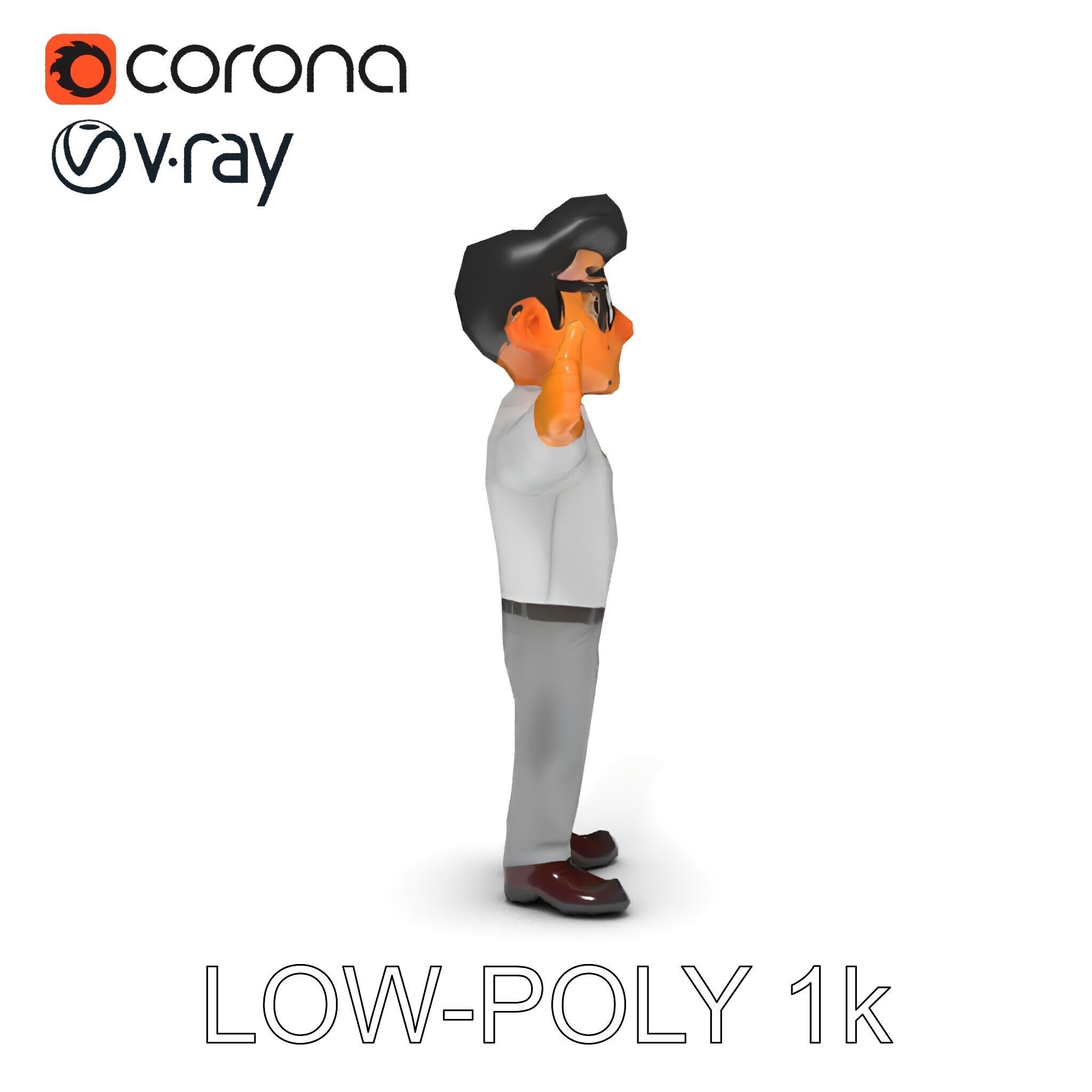 Business Character Model Pack with Multiple Level of Detail Low-poly 3D model_7