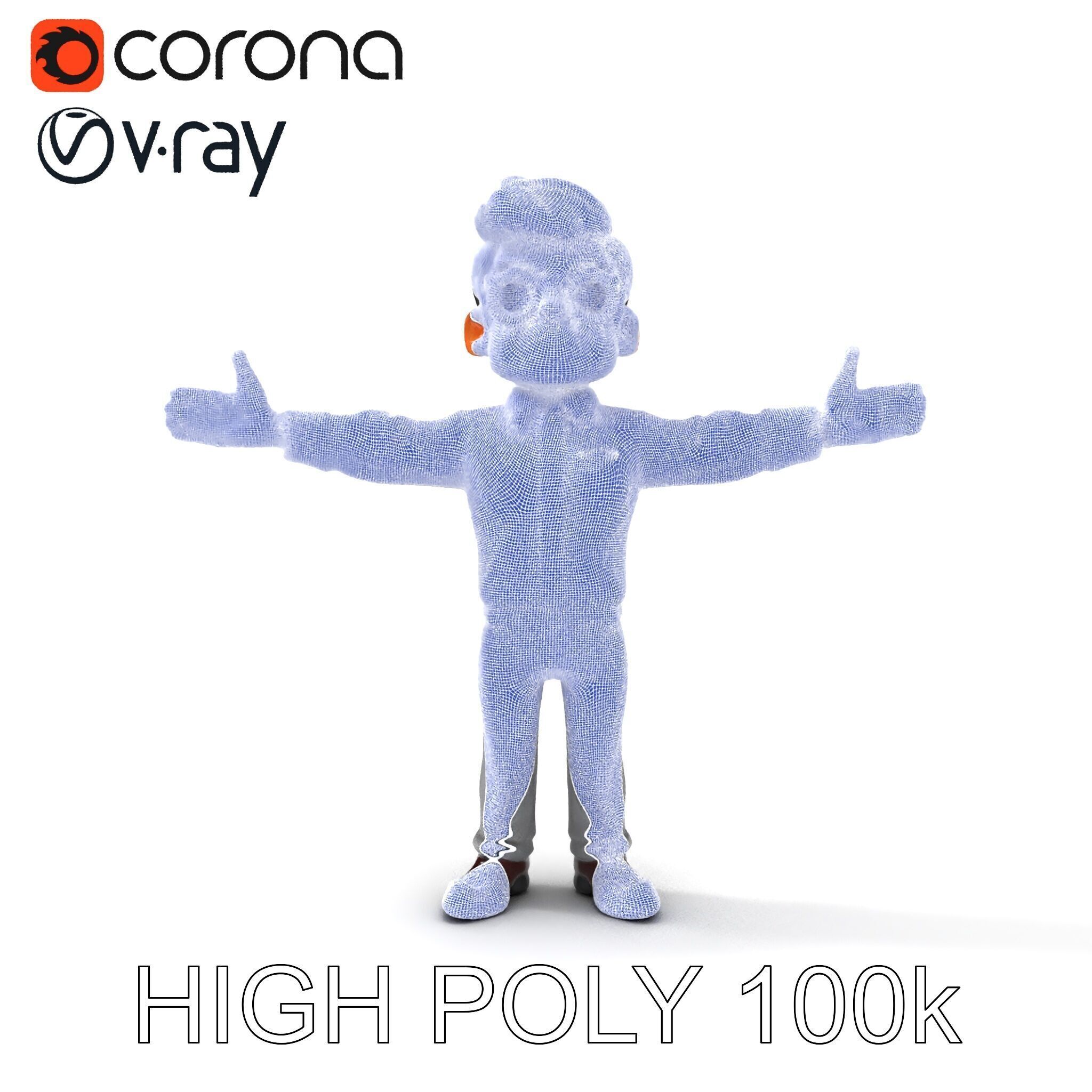 Business Character Model Pack with Multiple Level of Detail Low-poly 3D model_29