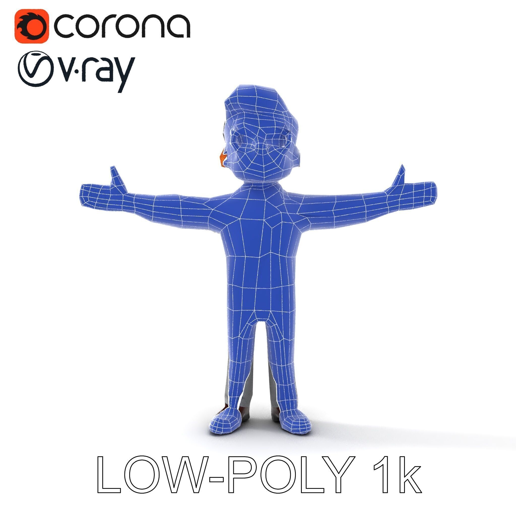 Business Character Model Pack with Multiple Level of Detail Low-poly 3D model_20