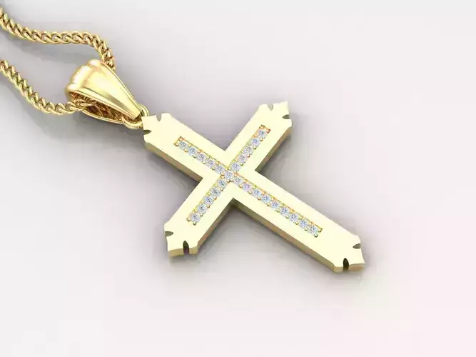 Cross Pendant 4CP046 3DM STL For Print