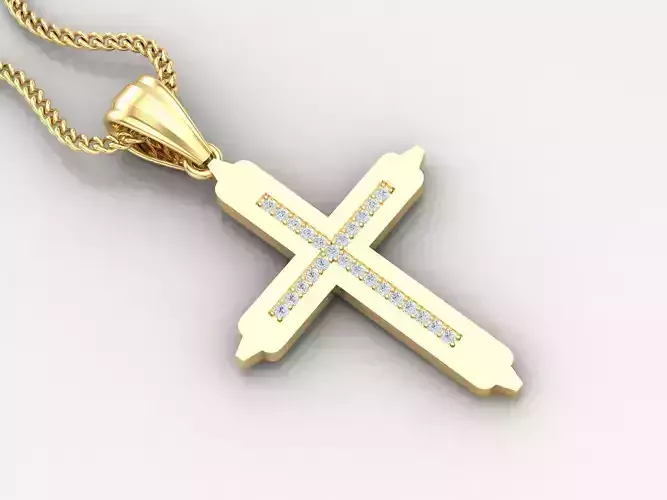 Cross Pendant 4CP035 3DM STL For Print 3D print model