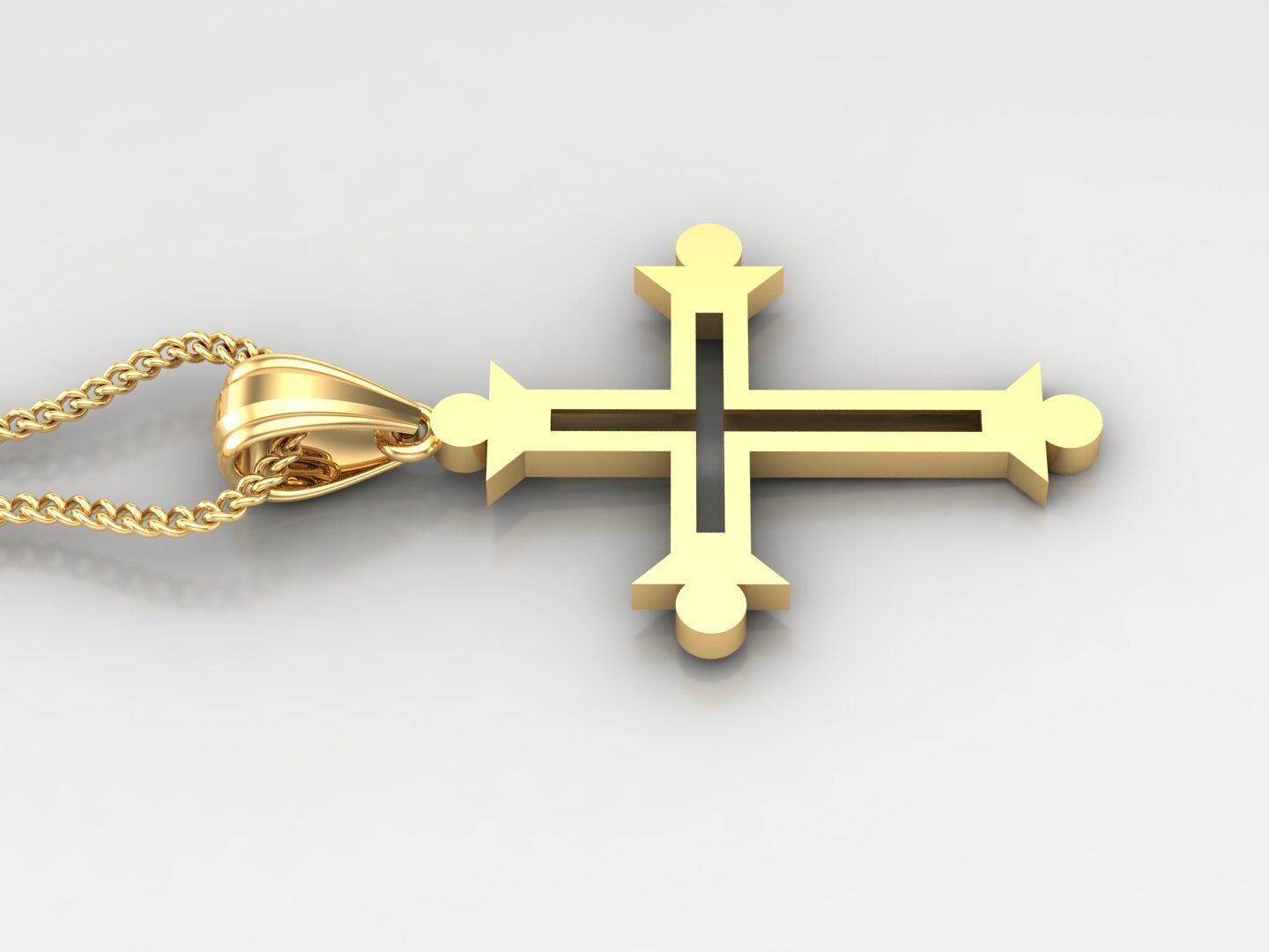 Cross Pendant 4CP033 3DM STL For Print 3D print model_3
