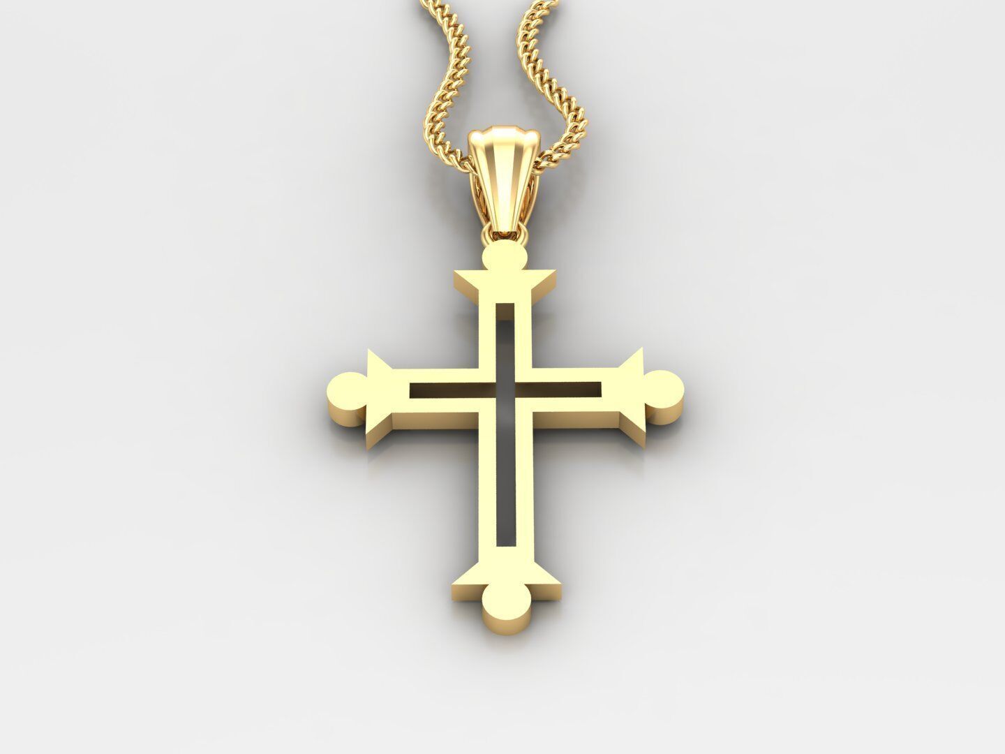 Cross Pendant 4CP033 3DM STL For Print 3D print model_2