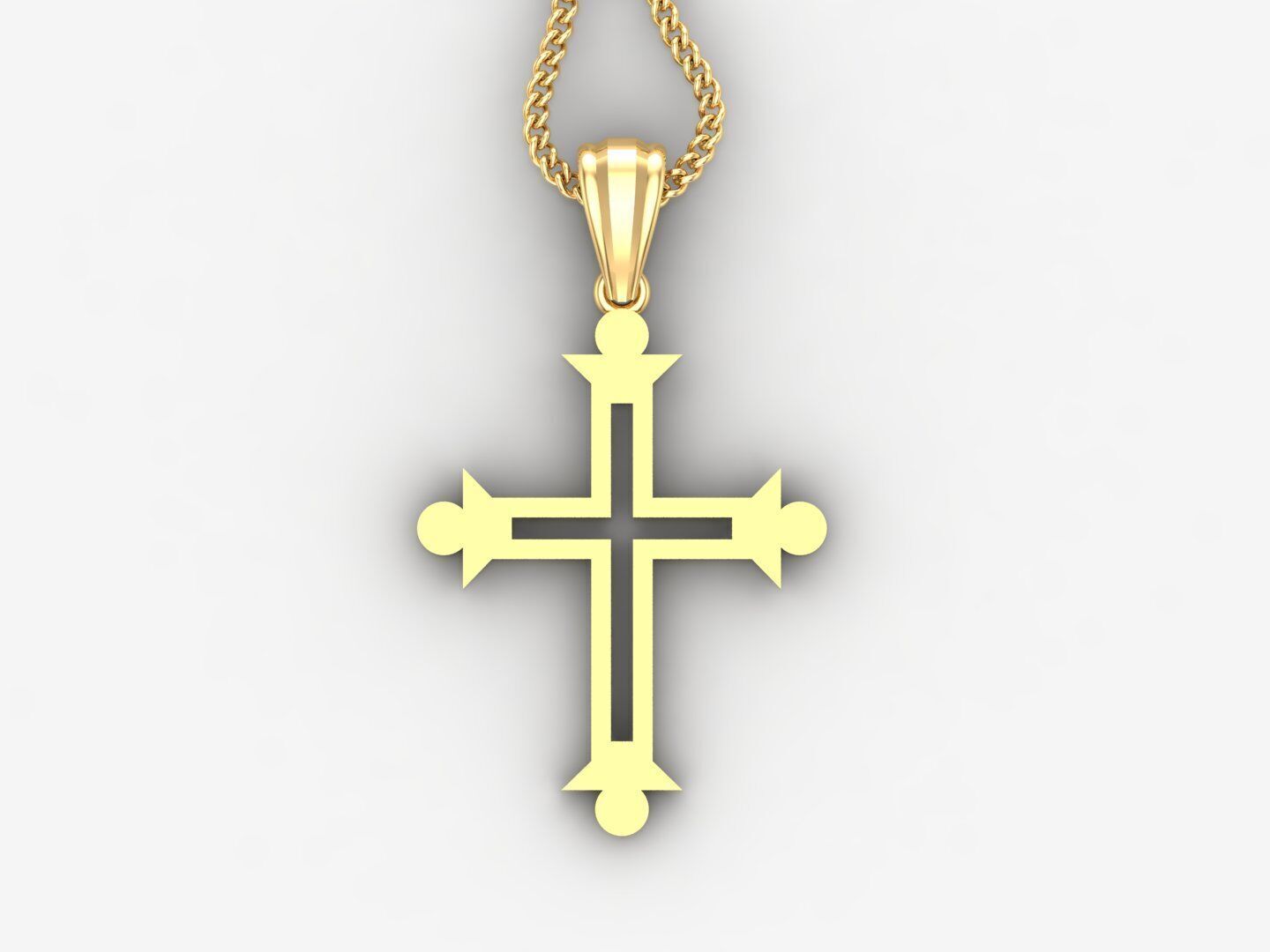 Cross Pendant 4CP033 3DM STL For Print 3D print model_4