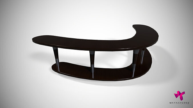L Shape Table Low-poly 3D model