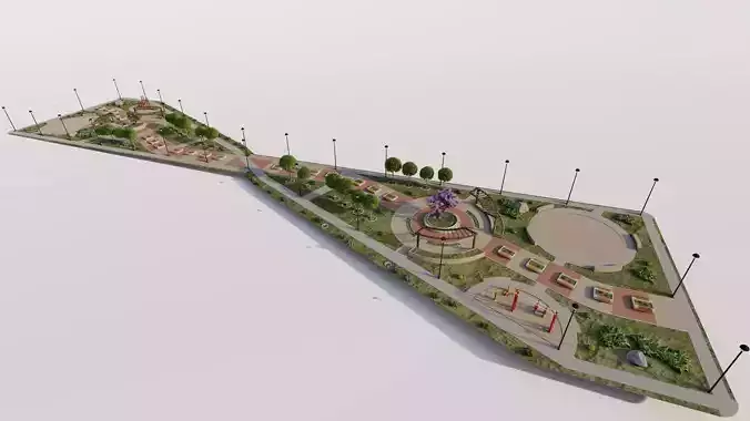 public park-Private Park Landscape 3D model