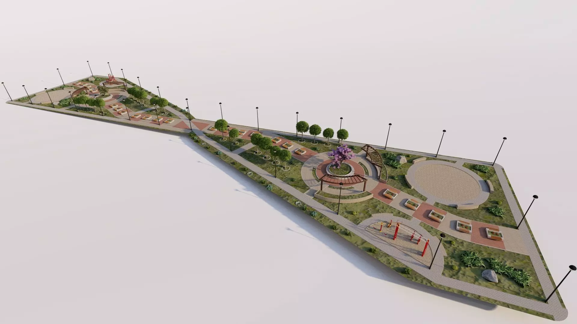 public park-Private Park Landscape 3D model