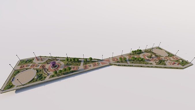 public park-Private Park Landscape 3D model 5