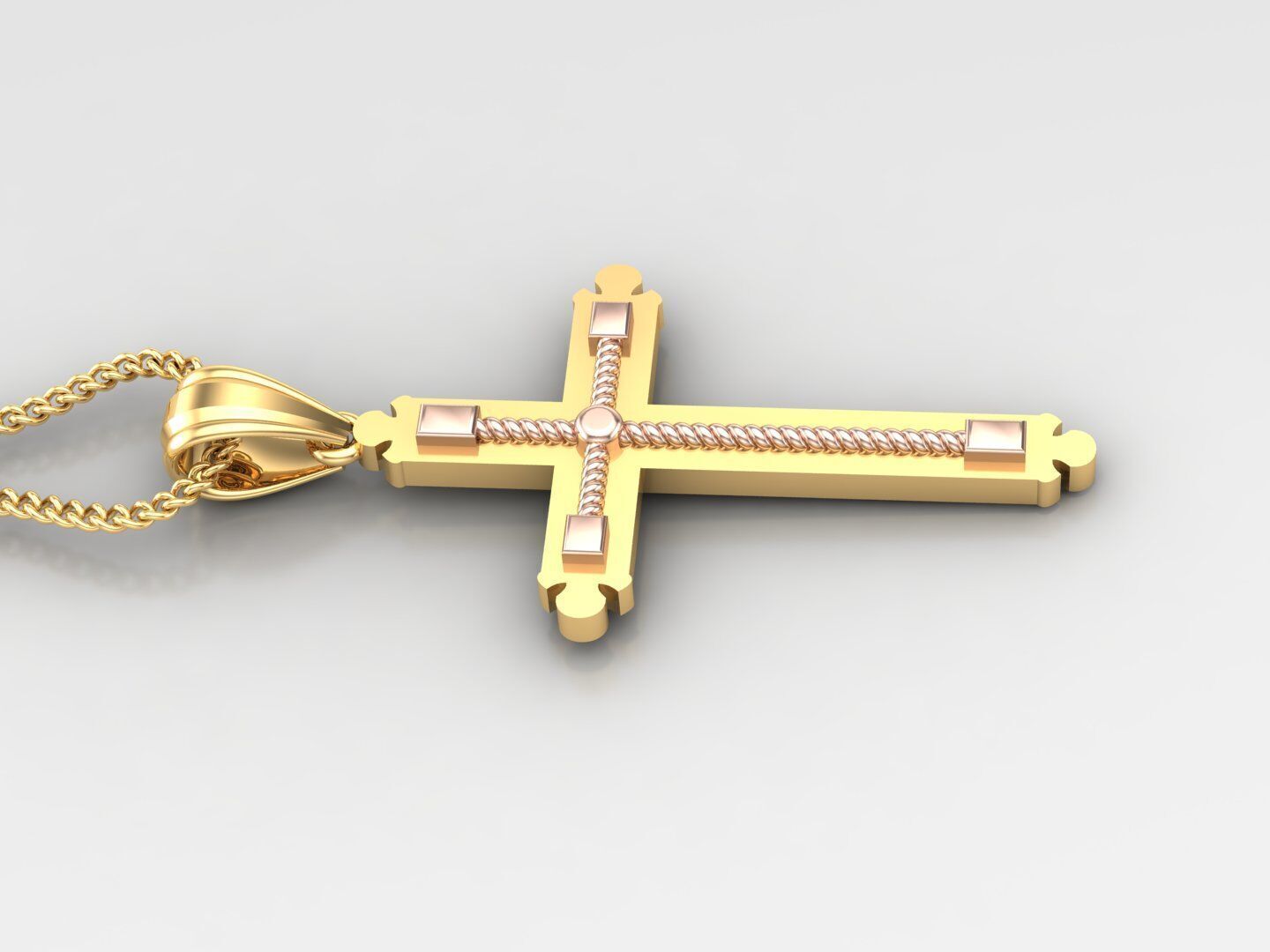 Cross Pendant 4CP003 3DM STL For Print 3D print model_3