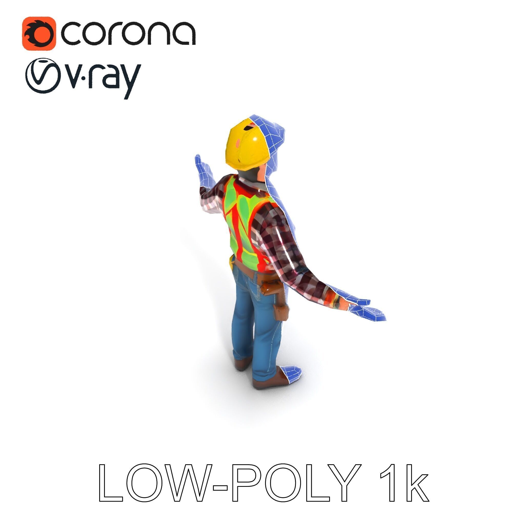 Construction Worker Character Model Pack Low-poly 3D model_18