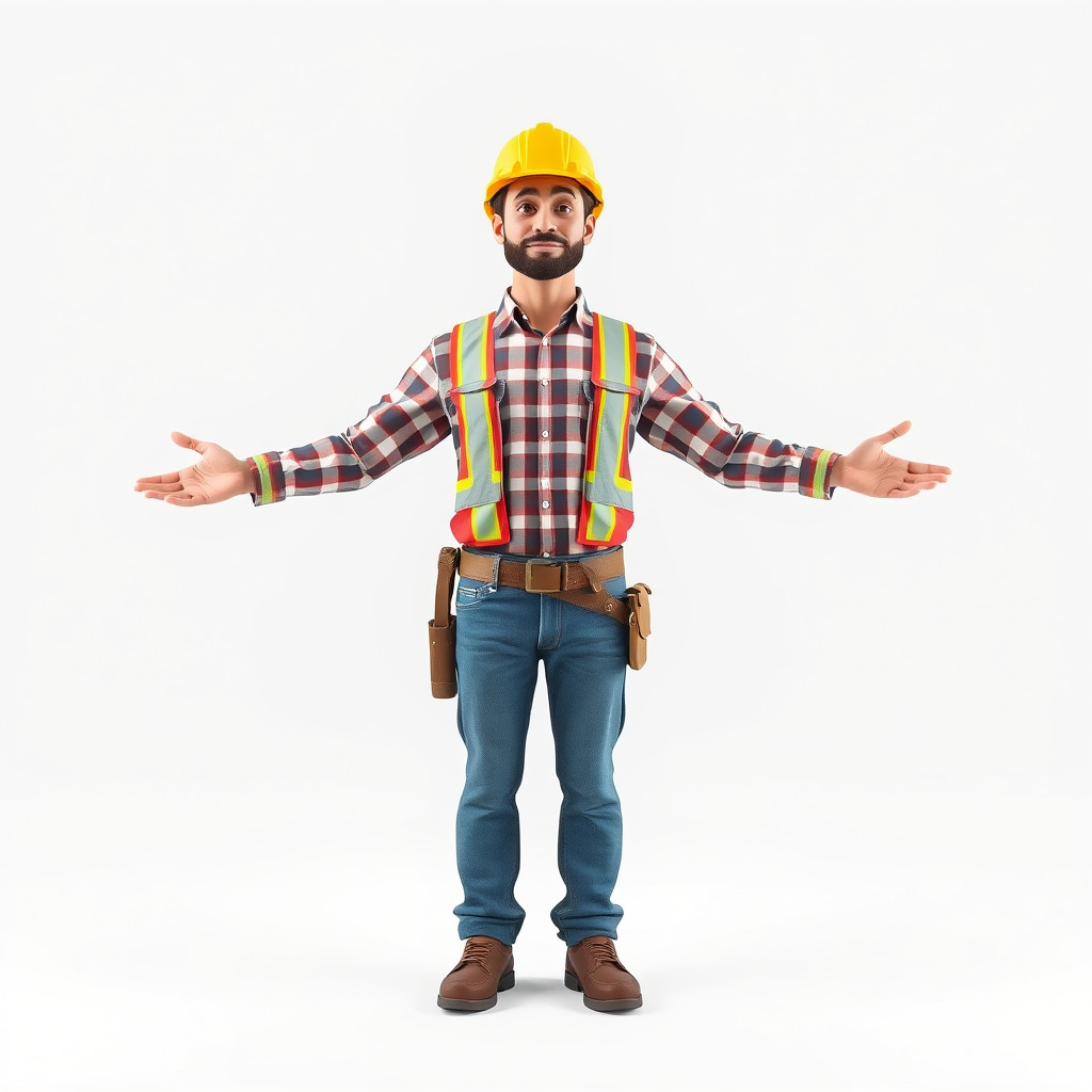 Construction Worker Character Model Pack Low-poly 3D model_4