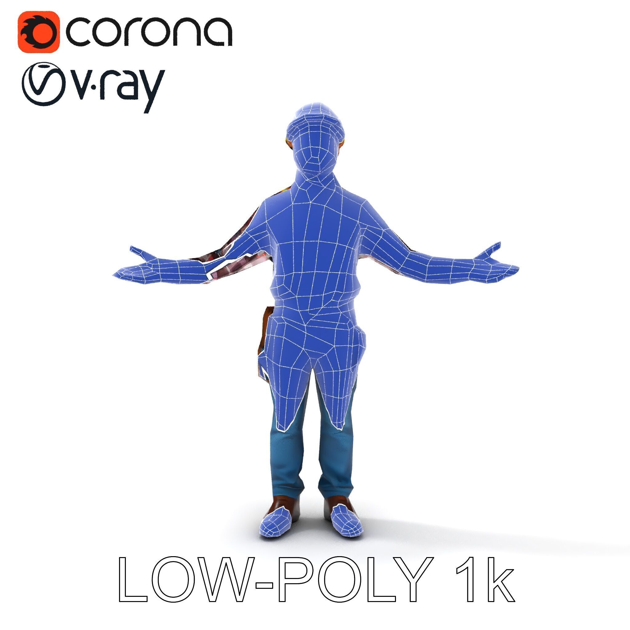 Construction Worker Character Model Pack Low-poly 3D model_33