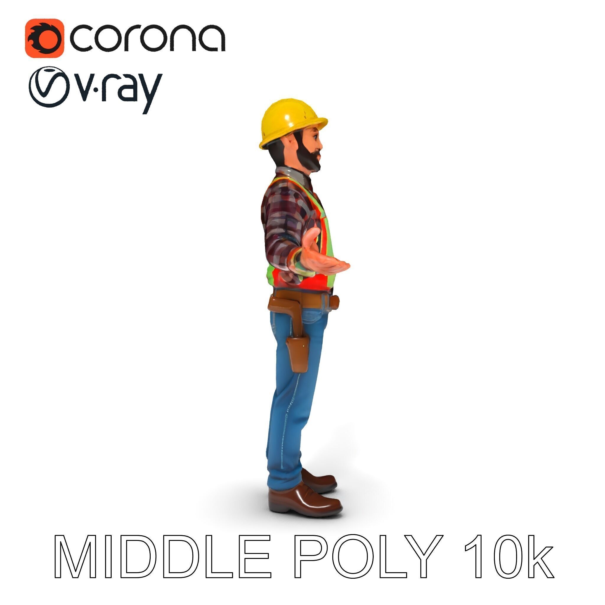 Construction Worker Character Model Pack Low-poly 3D model_20