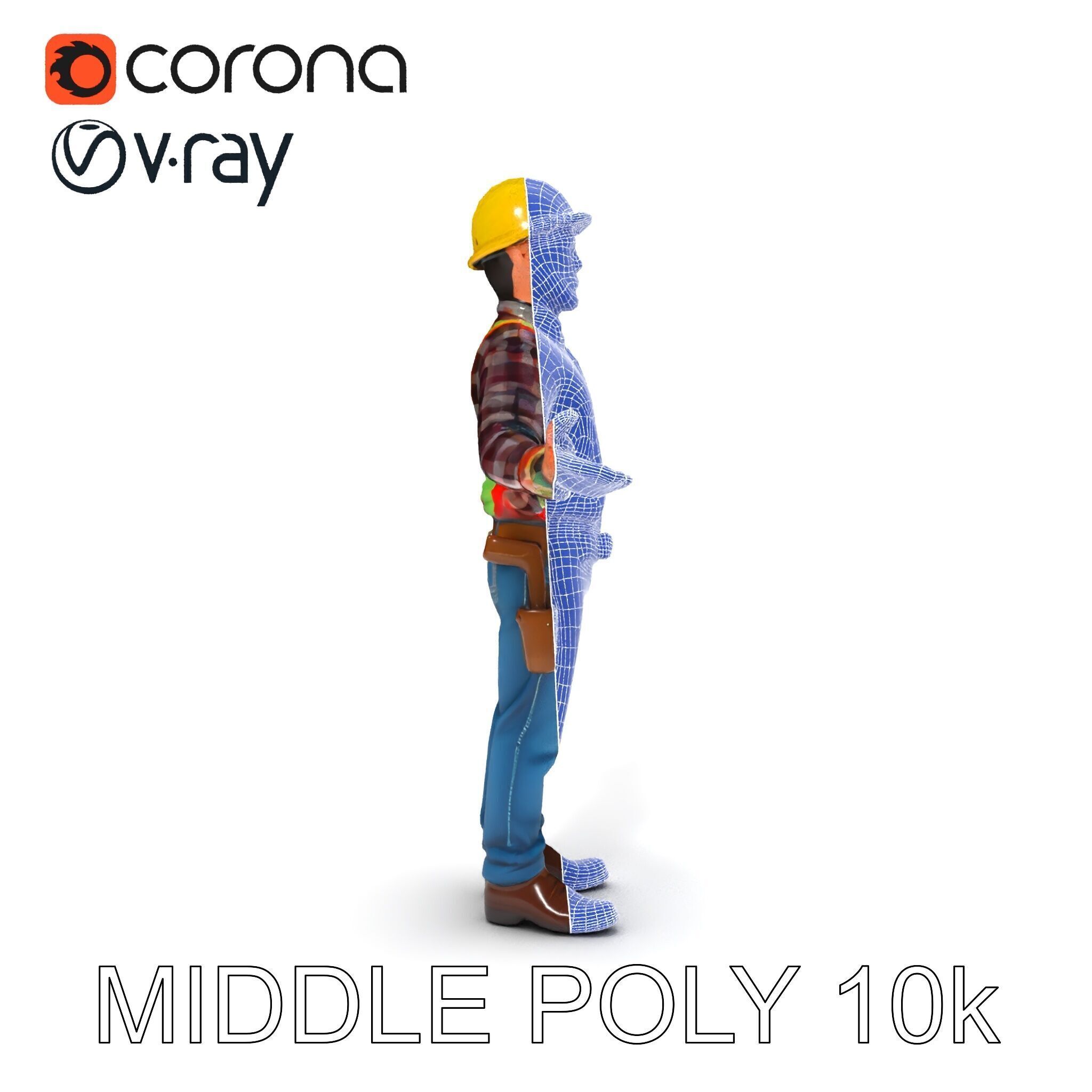 Construction Worker Character Model Pack Low-poly 3D model_28