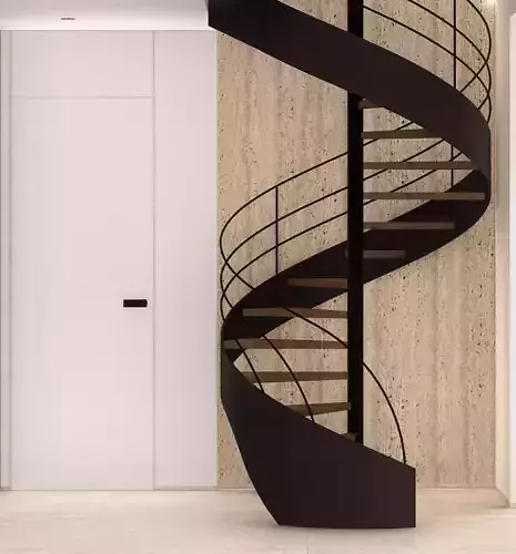 SketchUp Modern Spiral Staircase 3D Model Low-poly 3D model