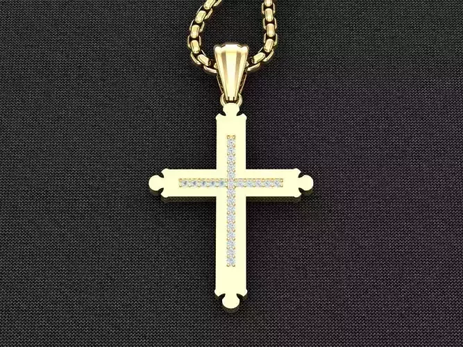 Jesu Cross Pendant 3CP100 3DM STL