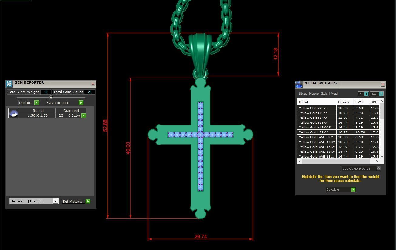 Jesu Cross Pendant 3CP100 3DM STL 3D print model_1