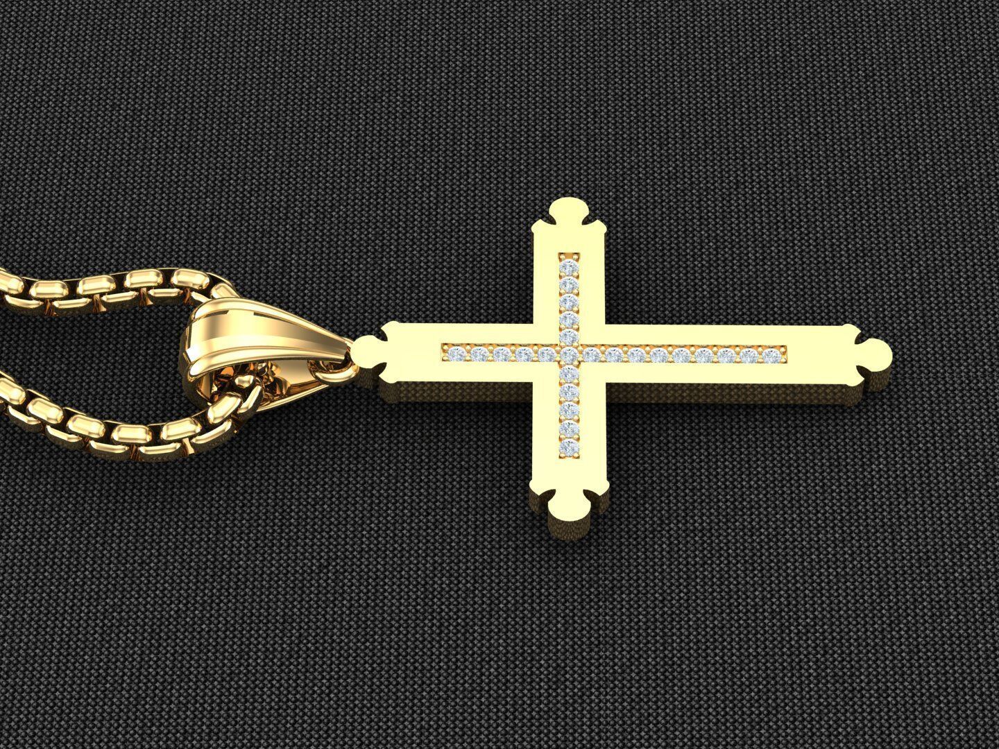 Jesu Cross Pendant 3CP100 3DM STL 3D print model_3