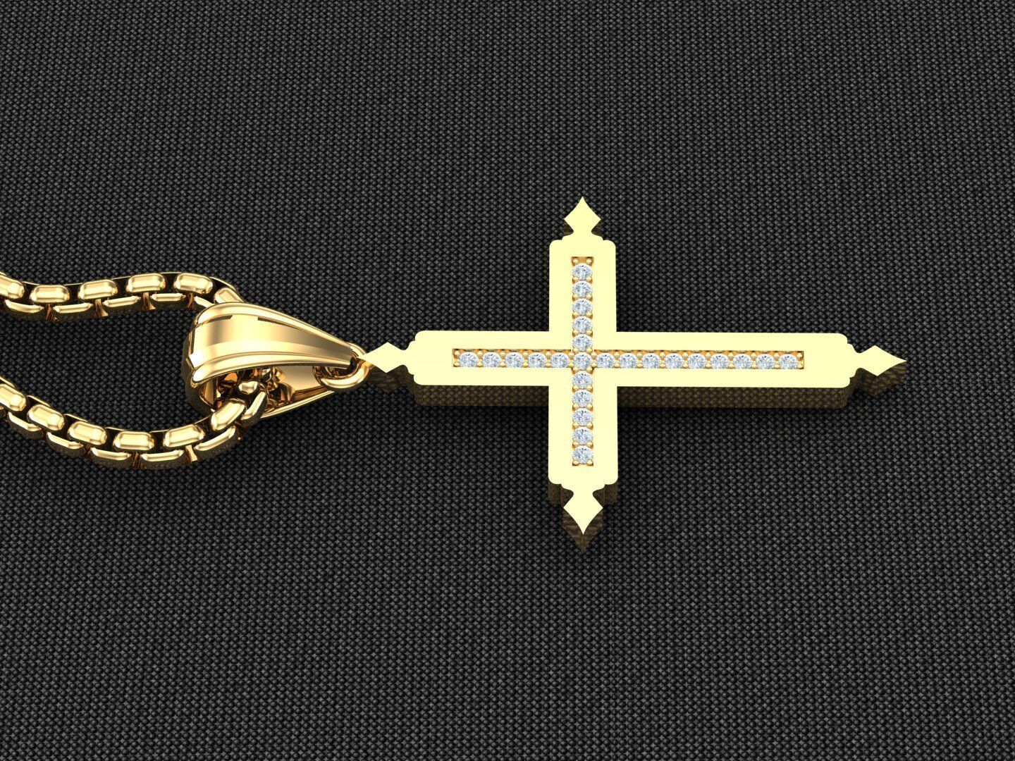Jesu Cross Pendant 3CP099 3DM STL 3D print model_3