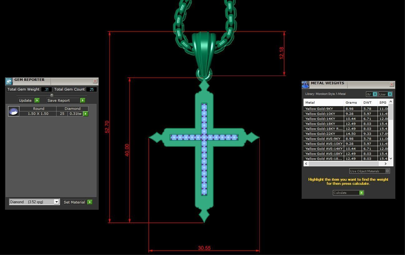 Jesu Cross Pendant 3CP099 3DM STL 3D print model_1