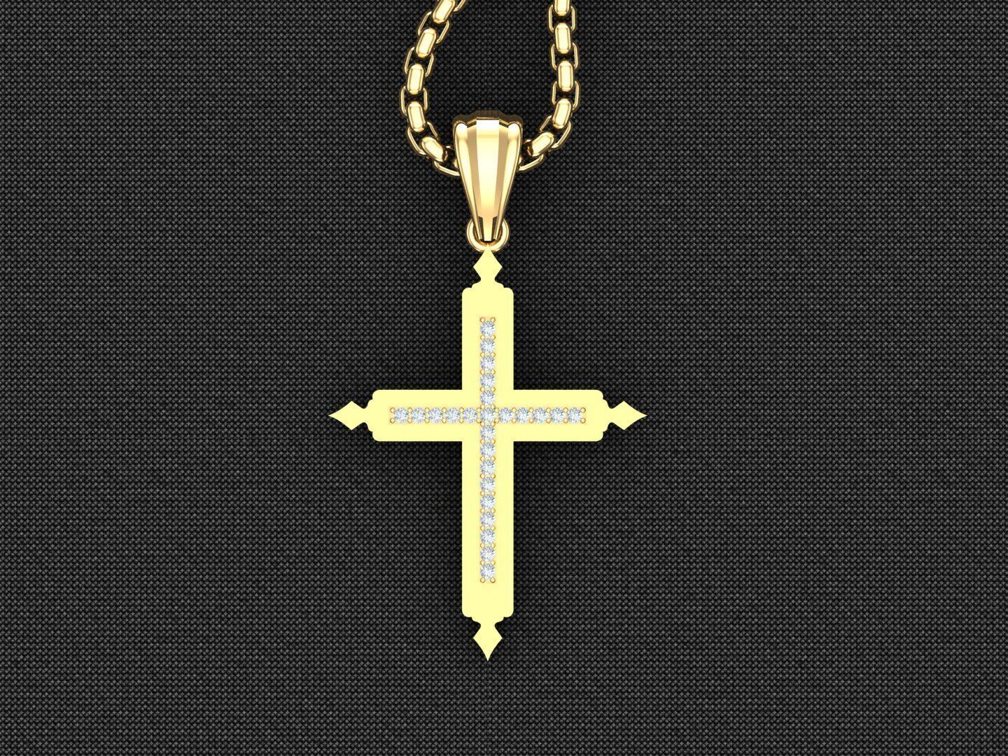 Jesu Cross Pendant 3CP099 3DM STL 3D print model_4