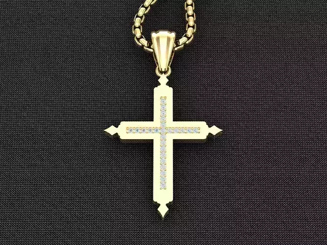 Jesu Cross Pendant 3CP099 3DM STL