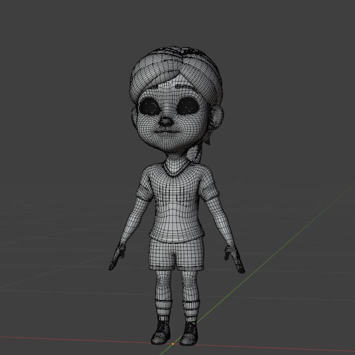 School Girl 3D model_1