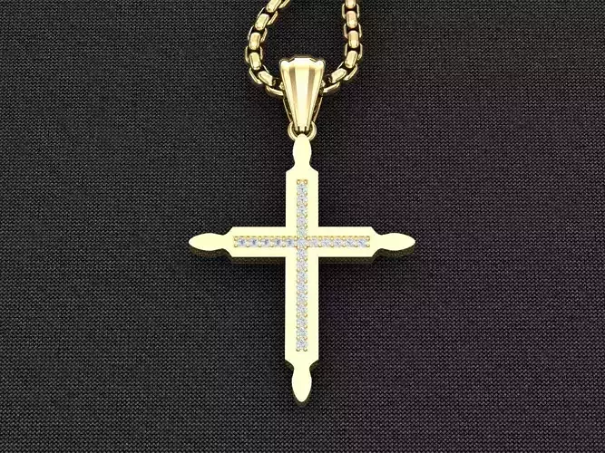 Jesu Cross Pendant 3CP097 3DM STL