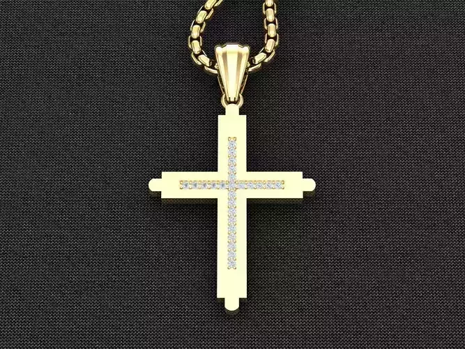 Jesu Cross Pendant 3CP096 3DM STL