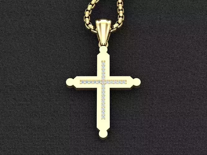 Jesu Cross Pendant 3CP095 3DM STL