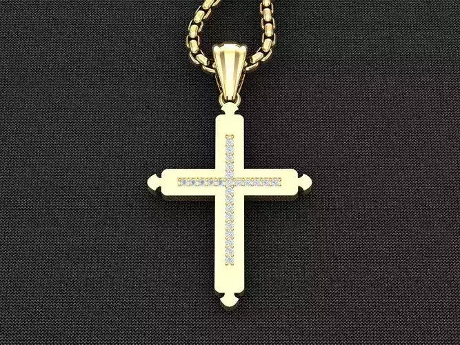 Jesu Cross Pendant 3CP092 3DM STL