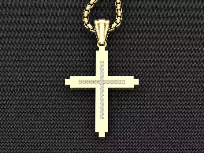 Jesu Cross Pendant 3CP091 3DM STL