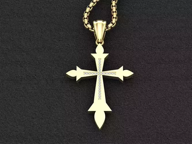 Jesu Cross Pendant 3CP090 3DM STL